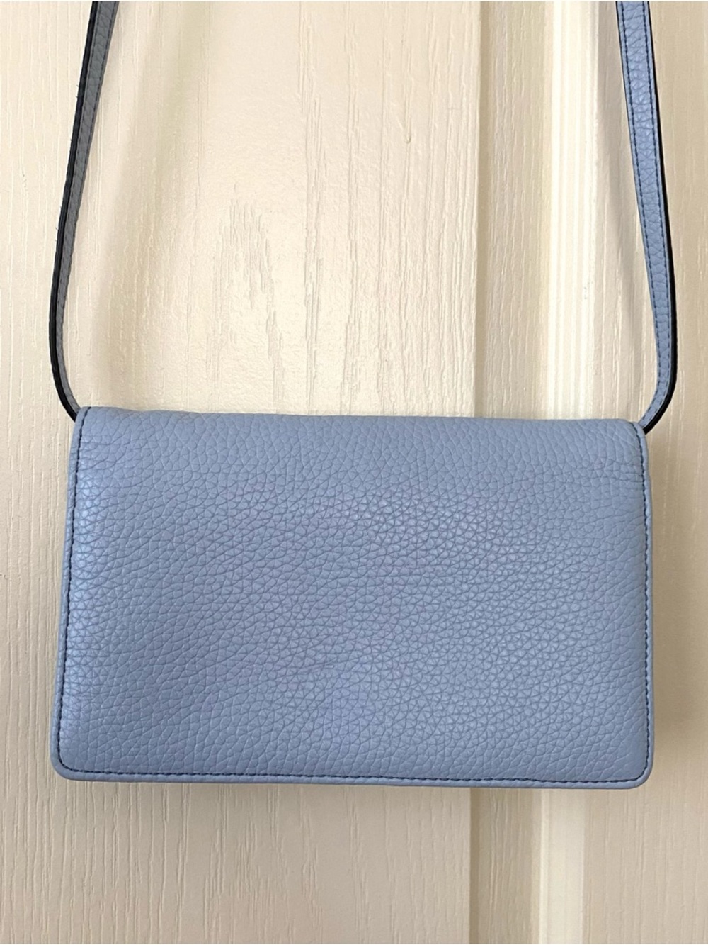 $295 Marc Jacobs Gotham Blue Pebble Leather Adjustable Crossbody Bag Clutch - Picture 9 of 14
